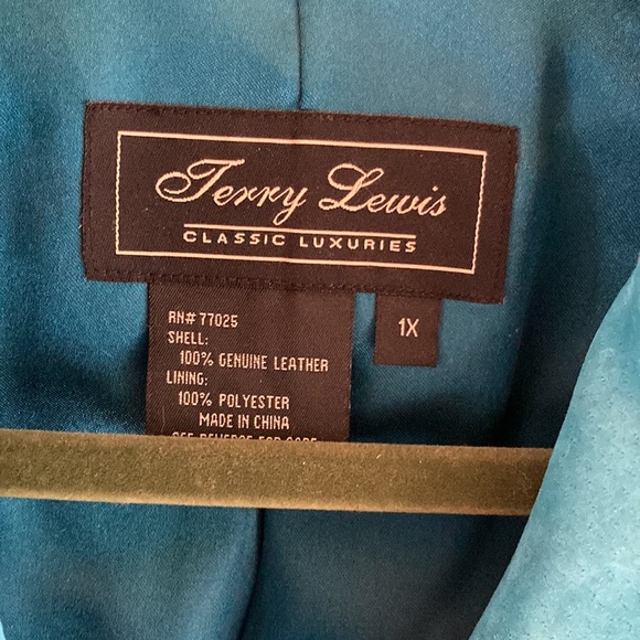 NWT Terry Lewis Suede Jacket Teal - Picture 2 of 10